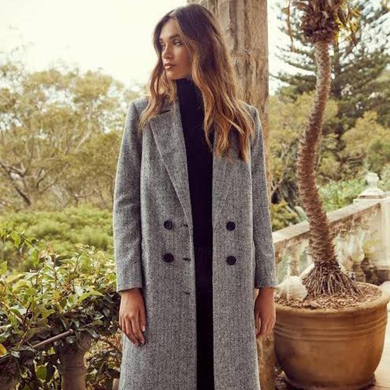 Kookai York Coat in Grey Marle Size 38 (AU 10) Depop