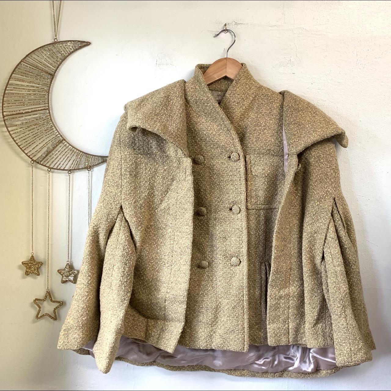 Tweed cape hot sale coat womens