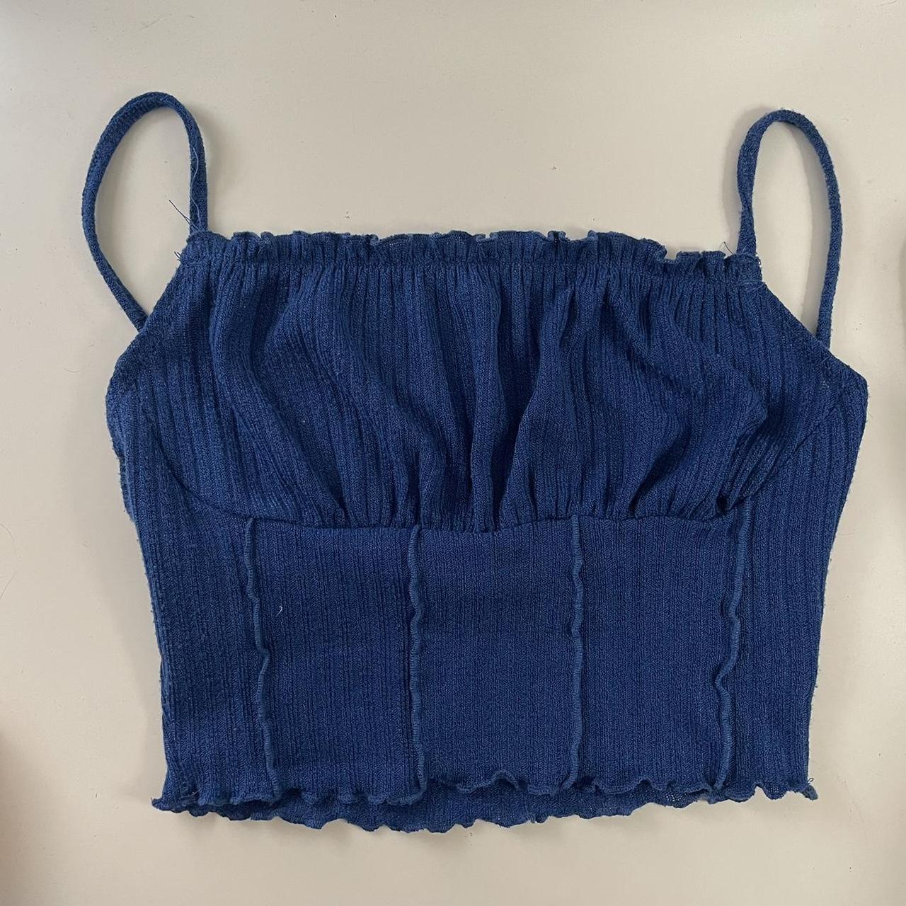 cute shein ribbed ruched crop top perfect condition... - Depop
