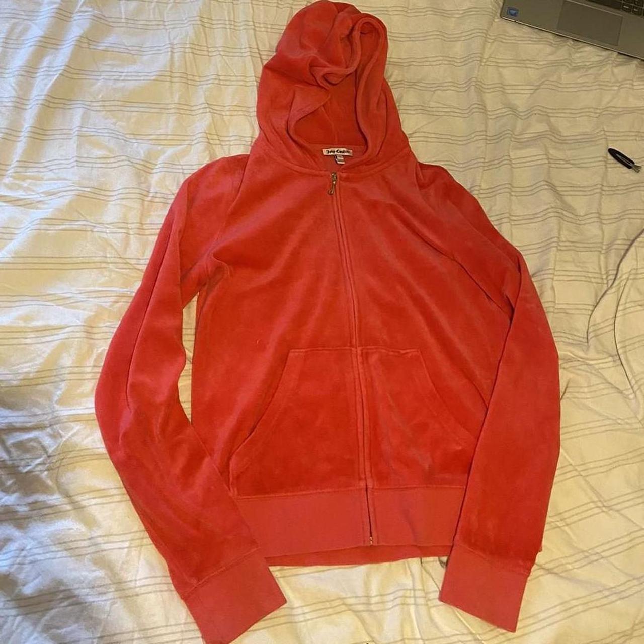 Hot pink velour juicy jacket Gold detailing on... Depop