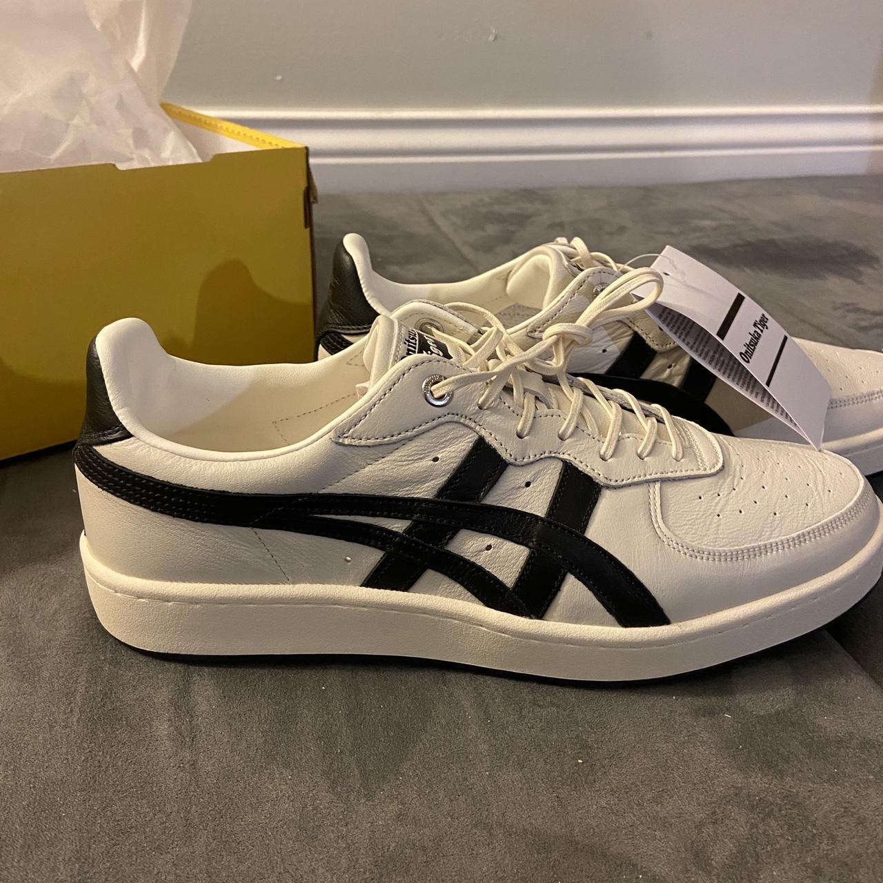 onitsuka tiger gsm sd in the colorway cream/black,... - Depop