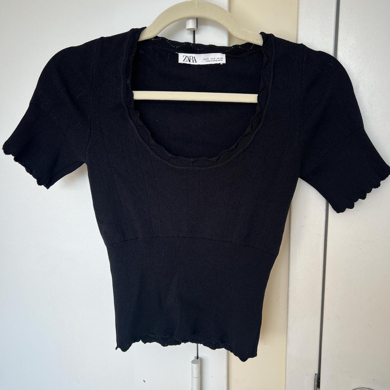 zara short sleeve sweater top in cinched