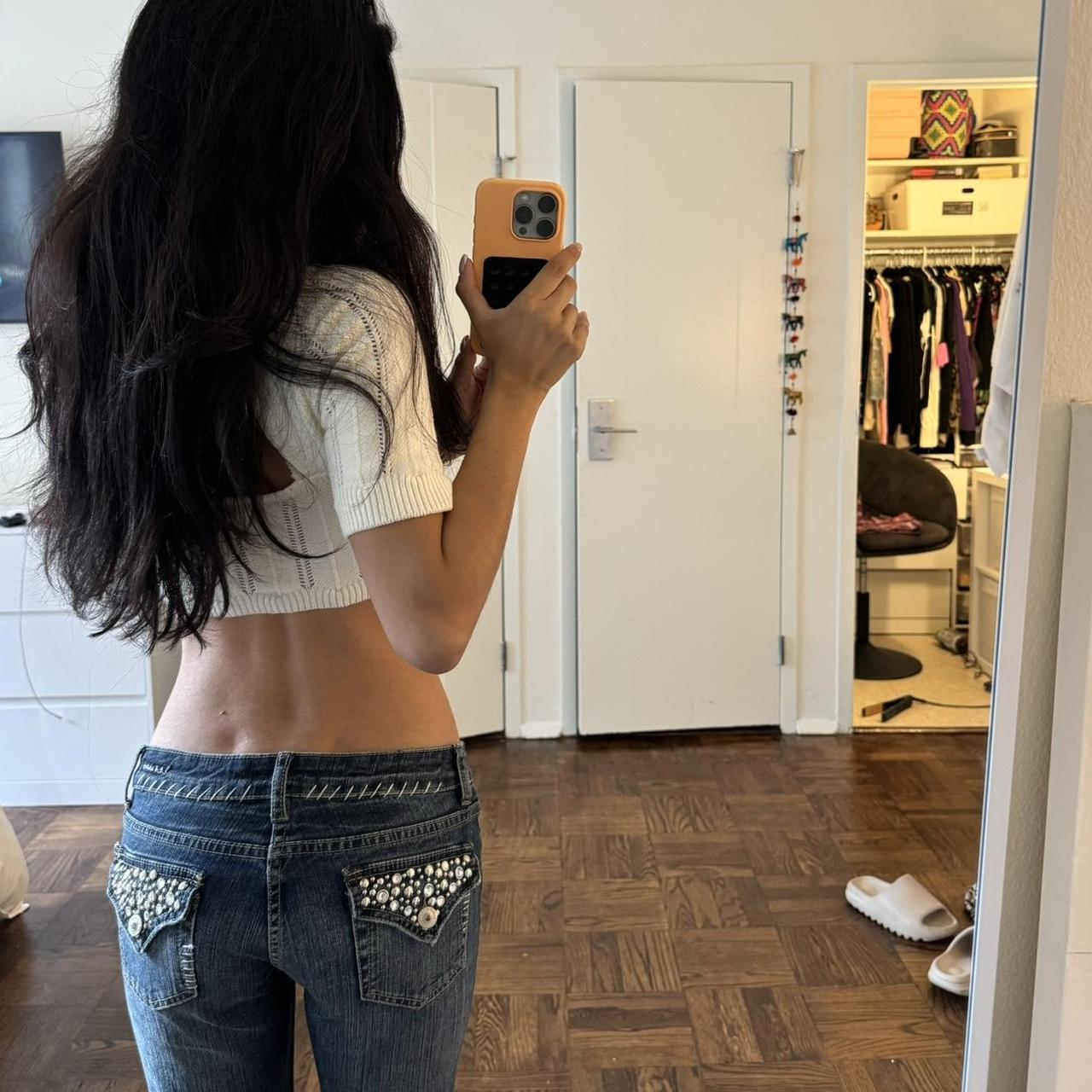 Vintage studded low rise jeans Brand is L.A. idol | Depop
