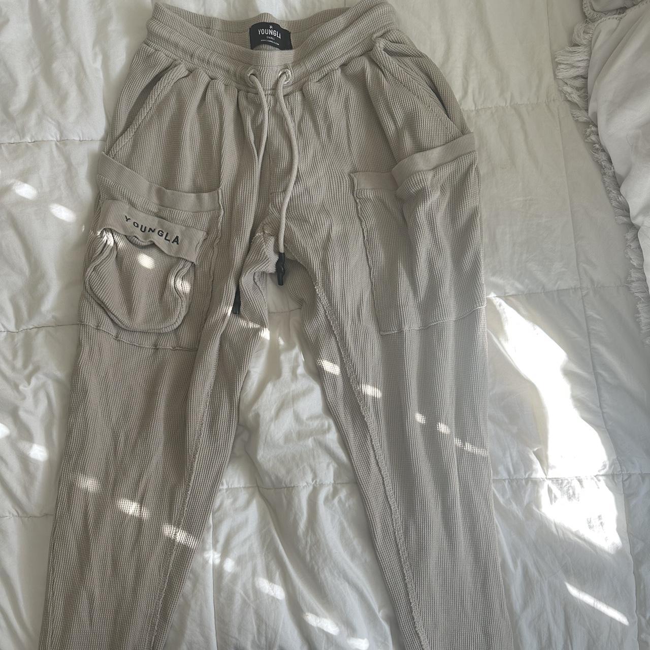 young la thermal joggers men’s small fit like a... Depop