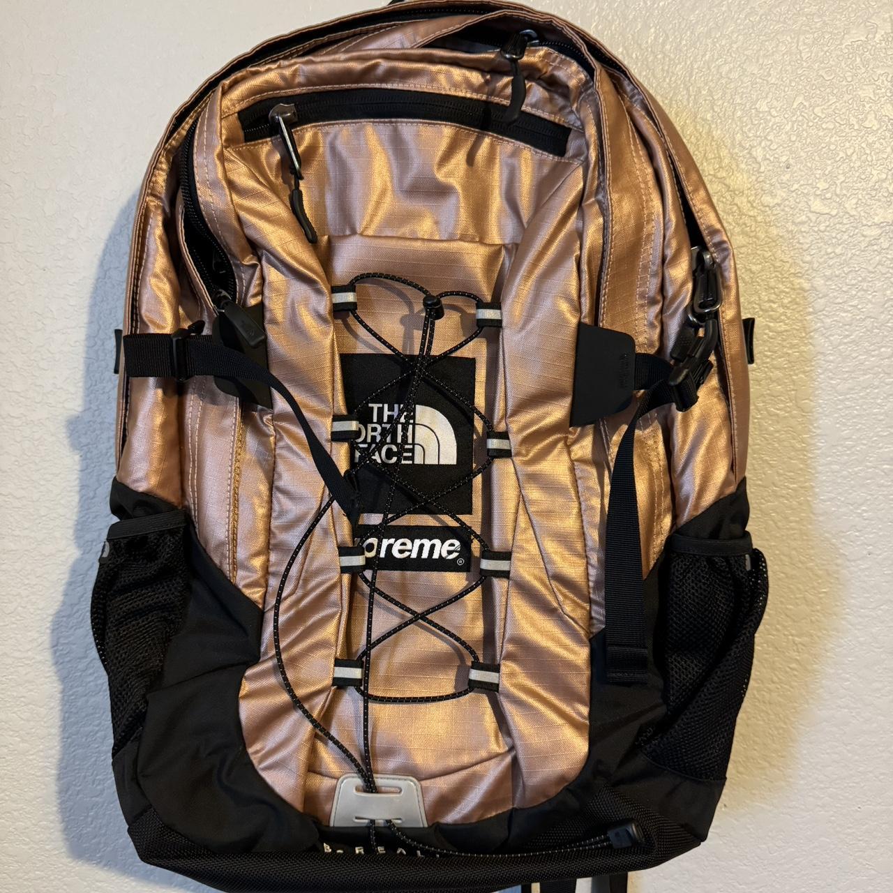 Northface x Supreme Backpack || Rose Gold Metallic... - Depop