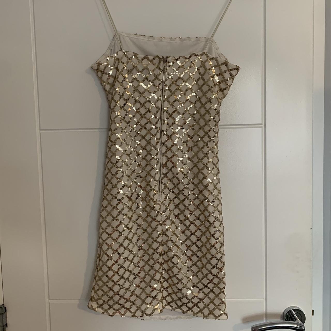 PrettyLittleThing Women's Gold Dress | Depop