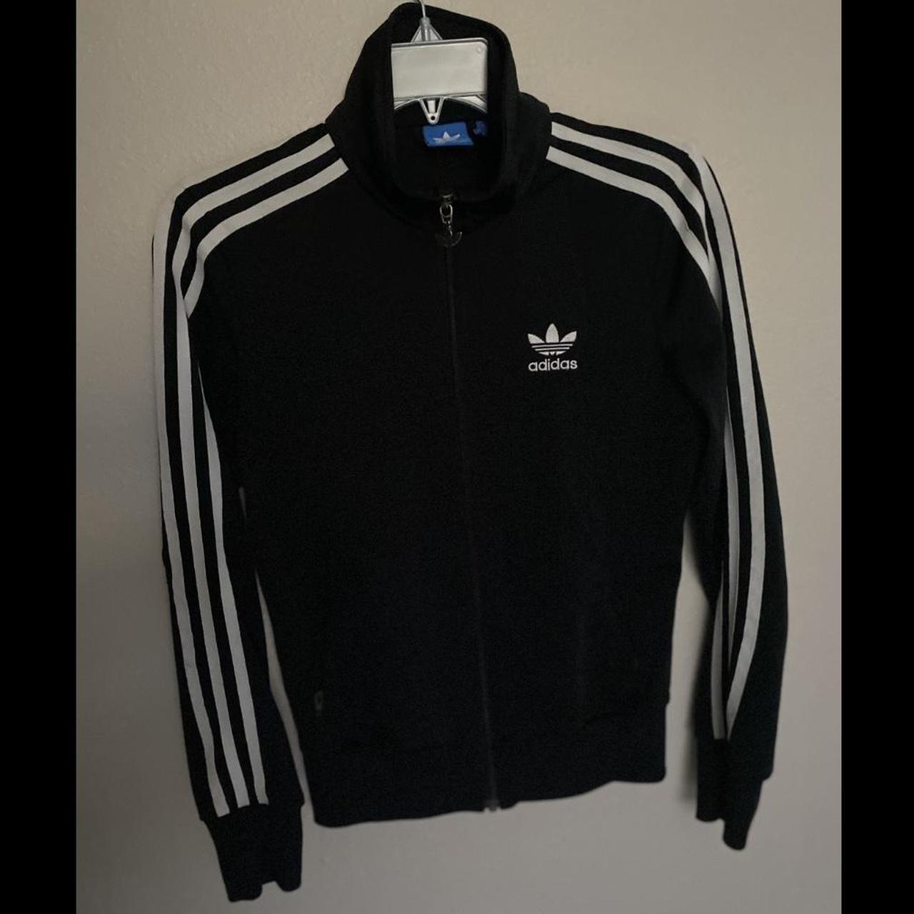 Adidas Women's Black and White Jacket | Depop