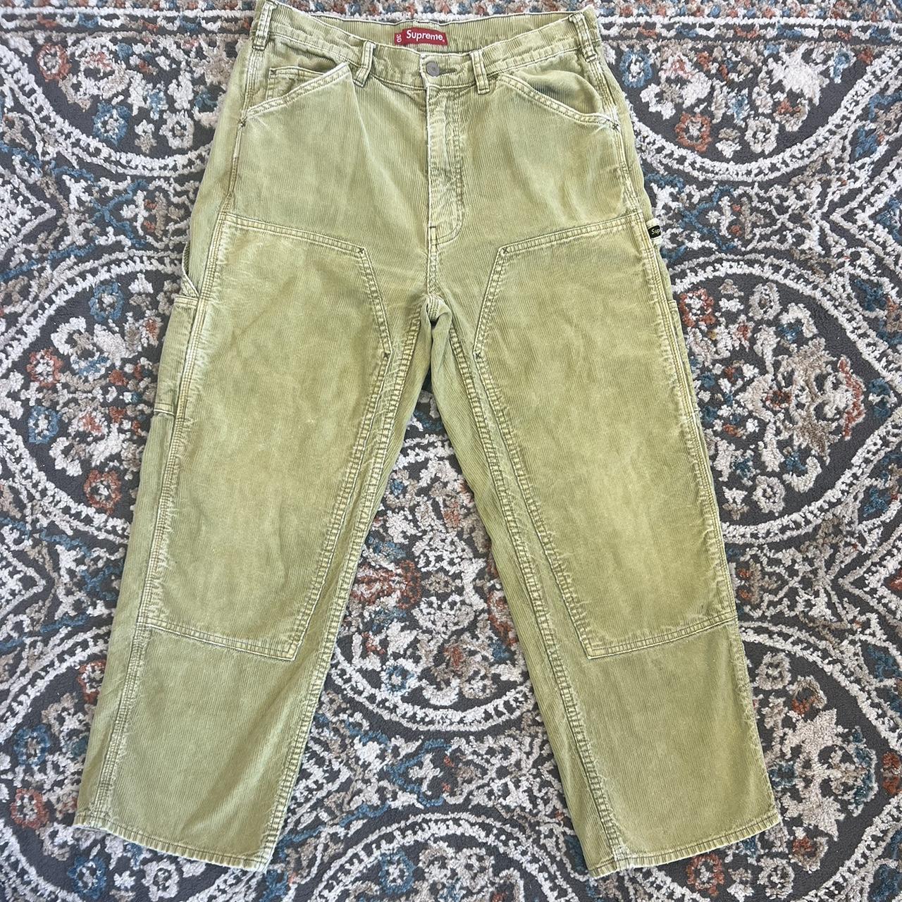 Supreme Green Carpenter Corduroy Size: 30 W, 28-31... - Depop