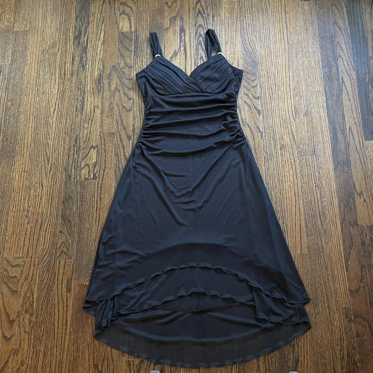 Vintage Scarlett Nite Black Dress. Gathered torso.... - Depop