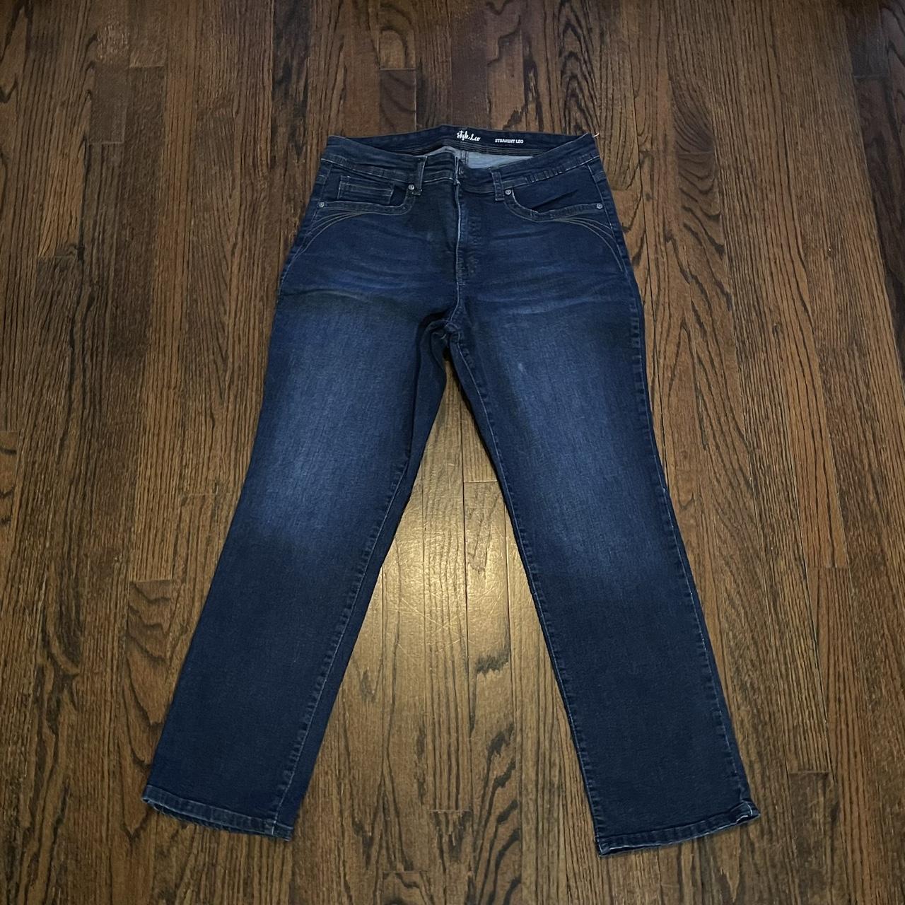 Style & Co High Rise Jeans Straight Leg Color: Dark... - Depop