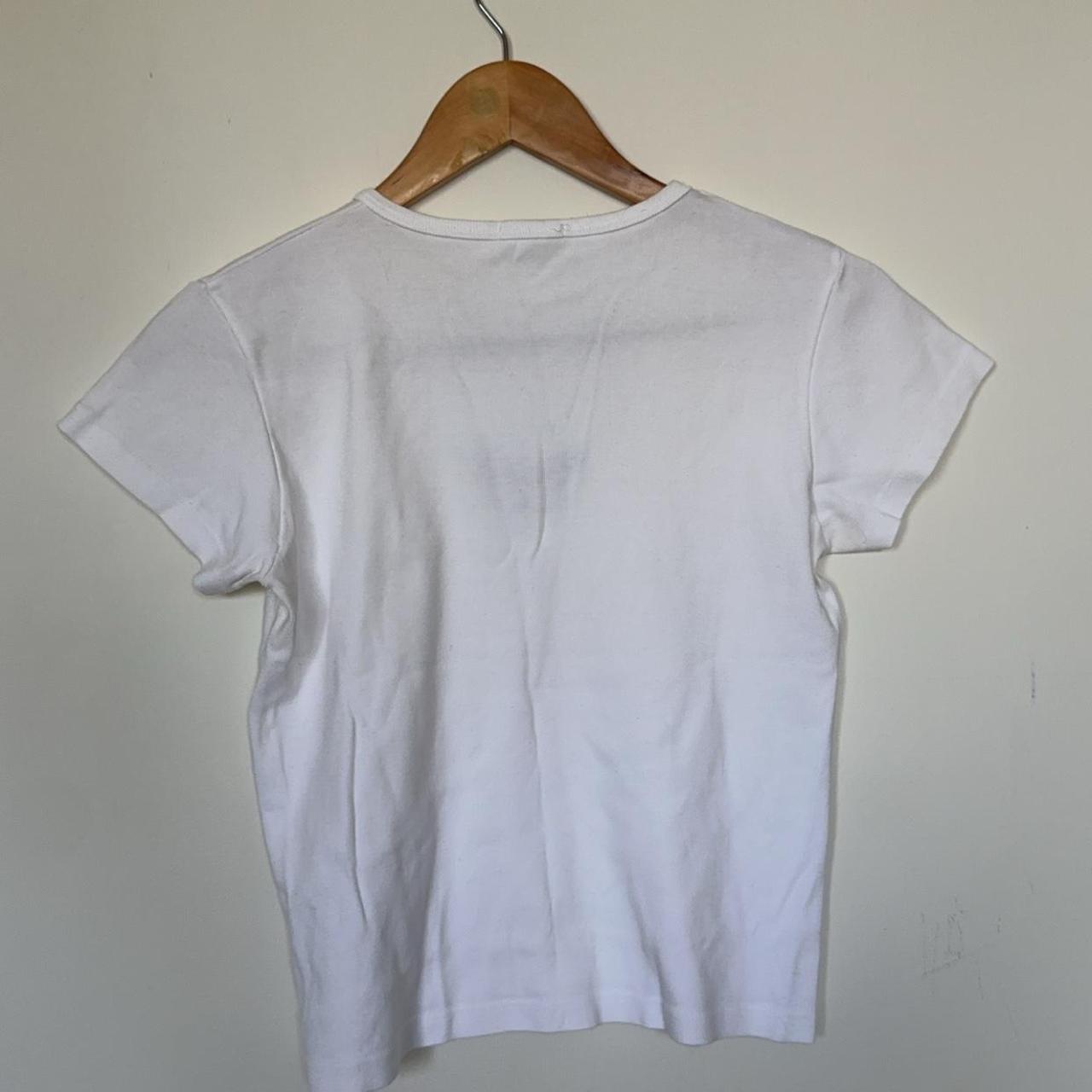 Brandy Melville white shirt with butterfly size... - Depop