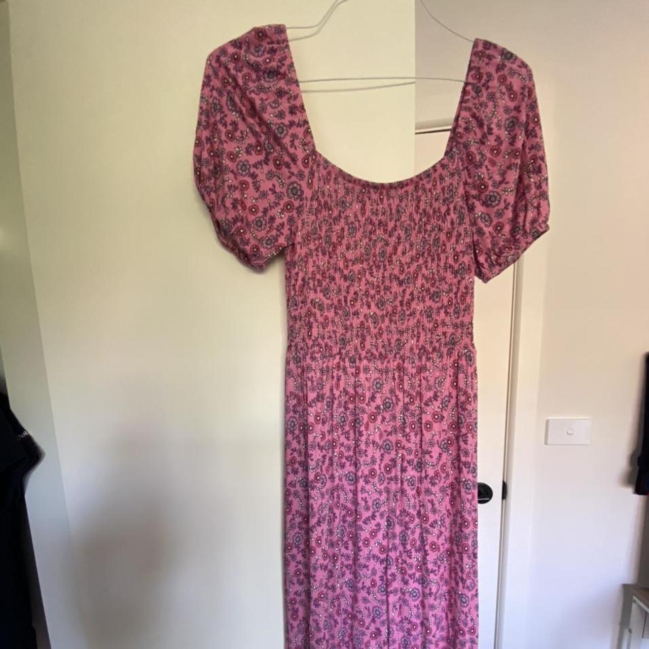 Sportsgirl pink floral dress. Super stretchy and... Depop