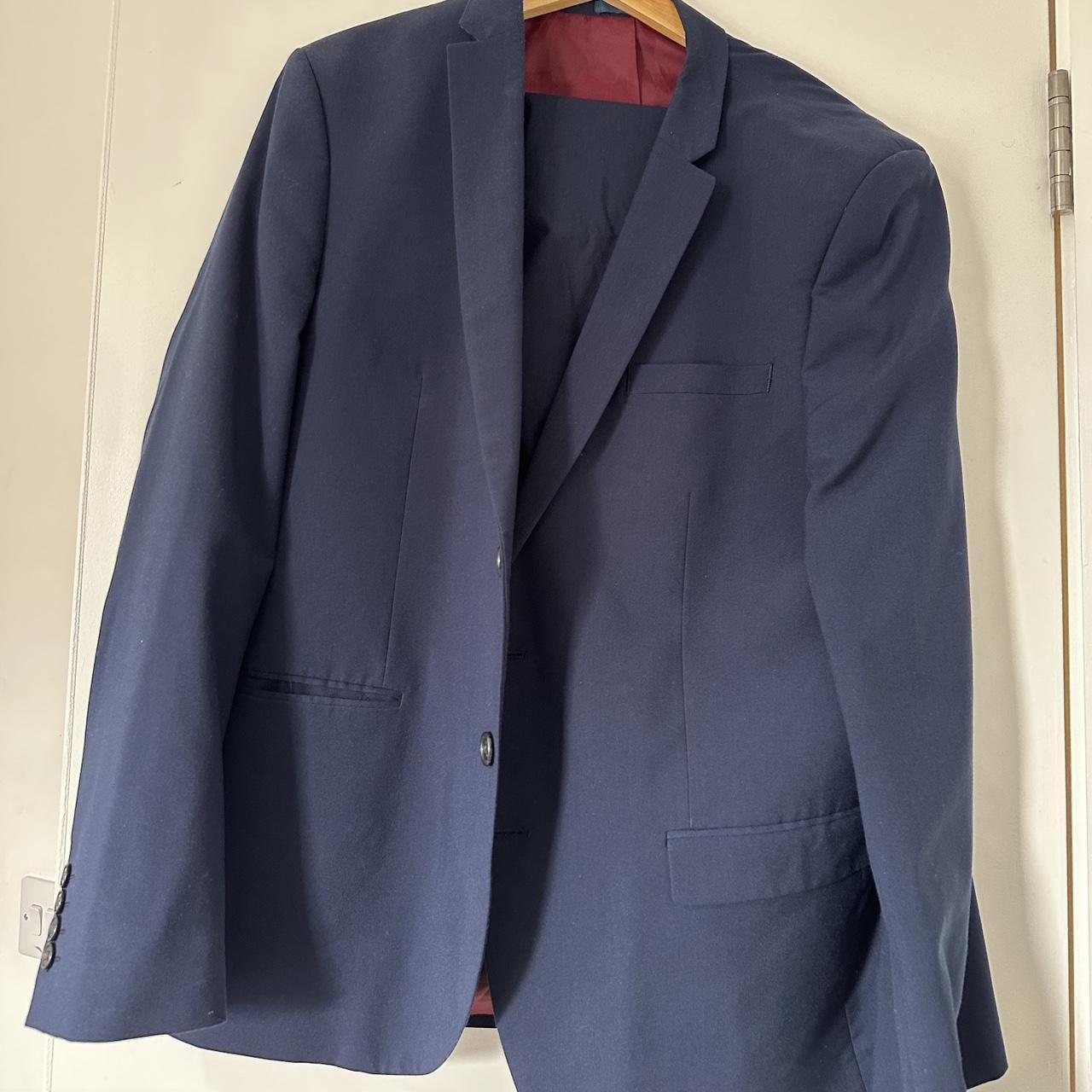 Navy suit from river island. Free delivery. suit... Depop