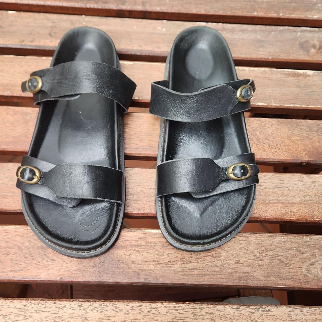 Liberte Leather Black - Amalfi Sandal -... - Depop