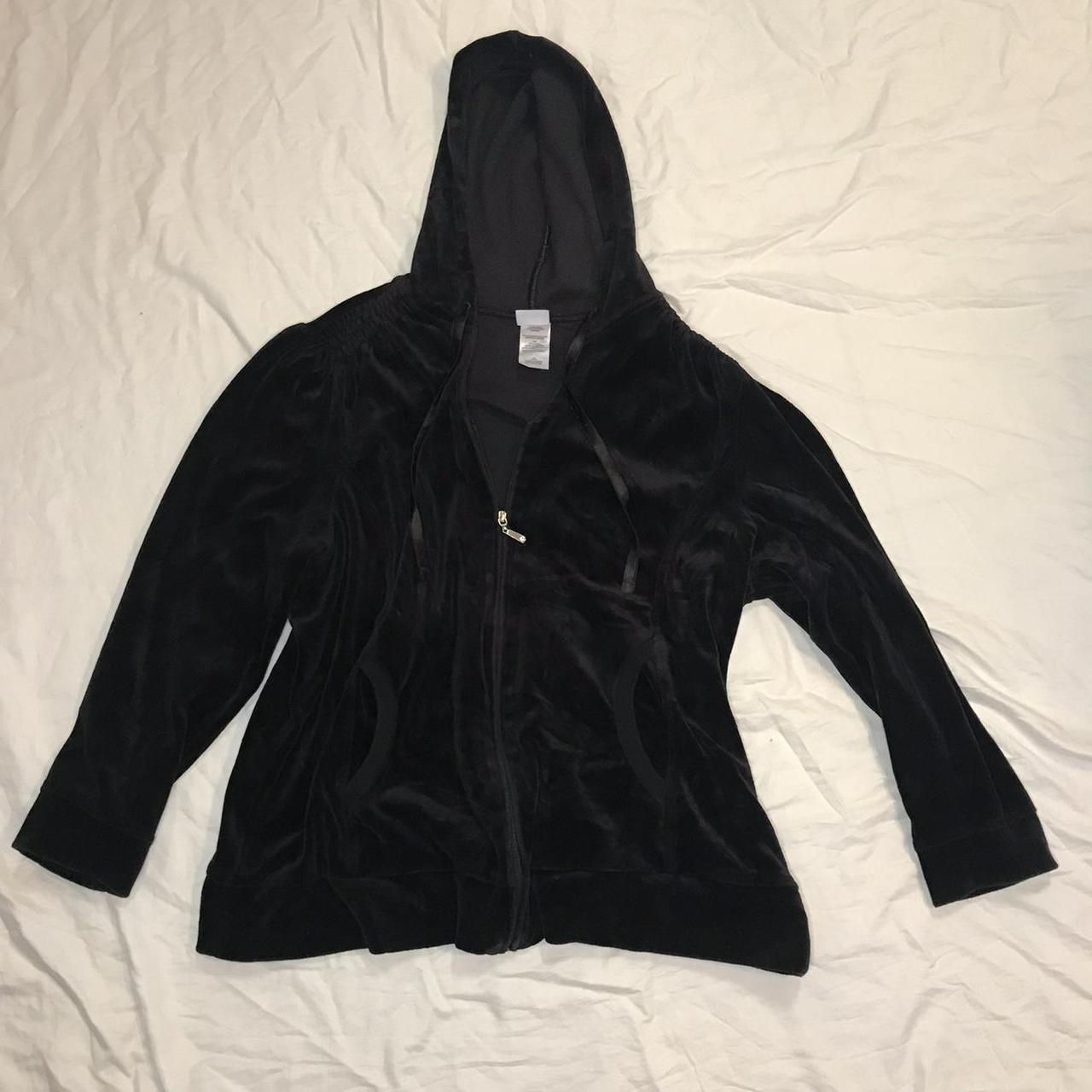 Classic black velvet zip up jacket! Perfect for an... Depop