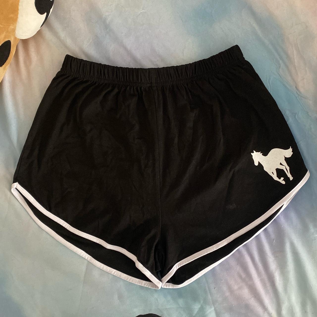 Women's Black and White Shorts Depop