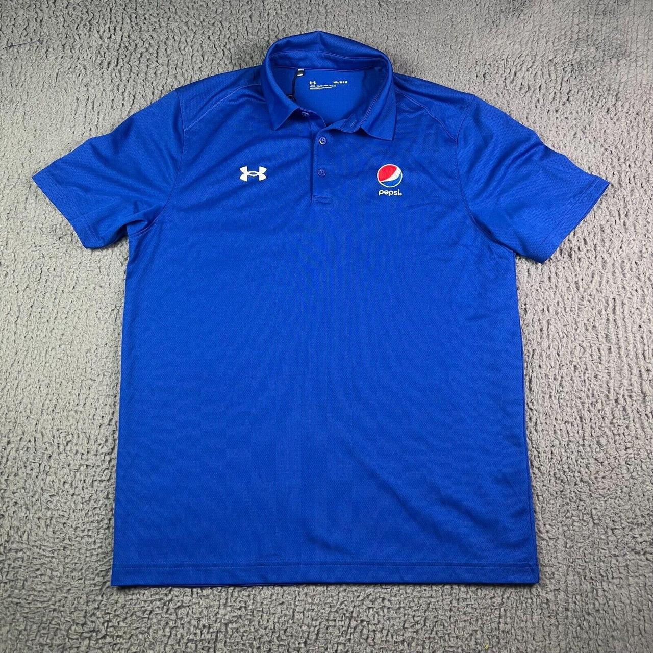 Under Armour Pepsi Polo Shirt Mens Medium Blue Short. Depop