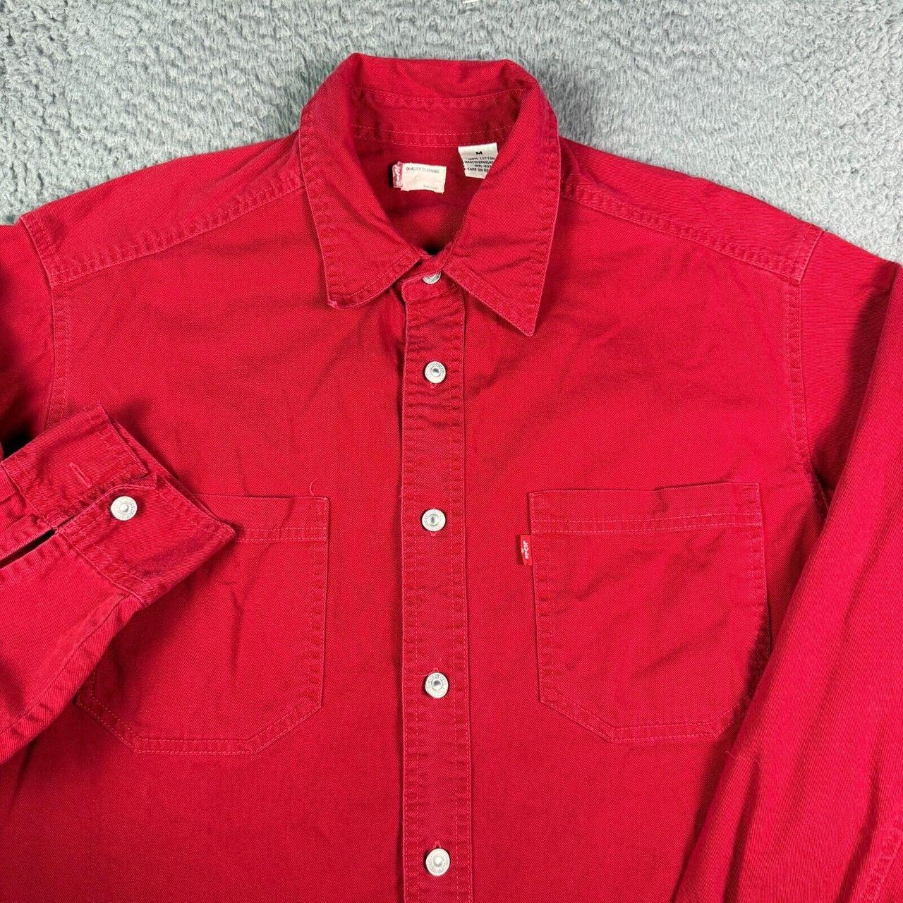 Levi's Men's Shirt Red M – Levi's Denim Shirt Mens Medium Red