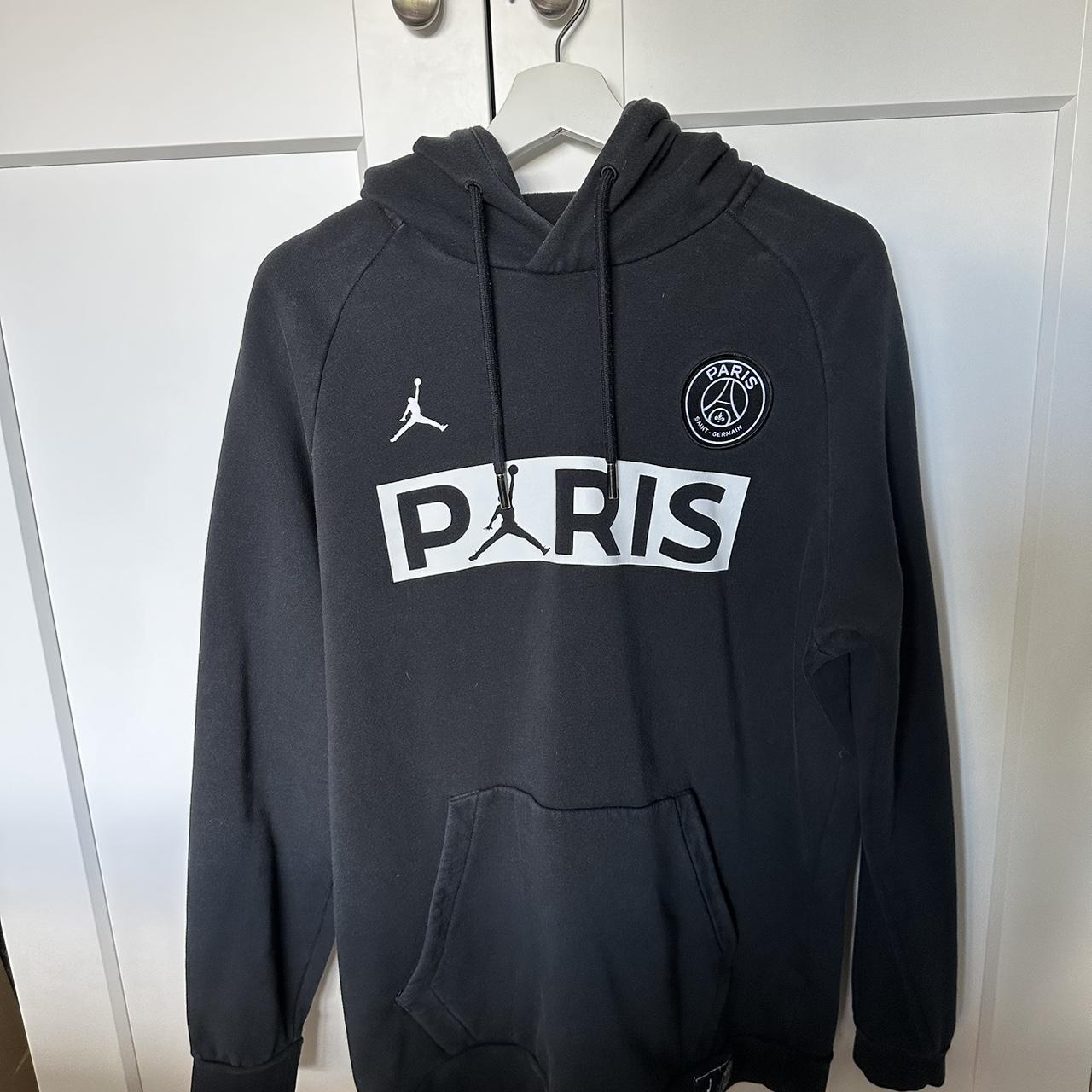 Nike Jordan PSG hoodie - Black - Large Worn and... - Depop