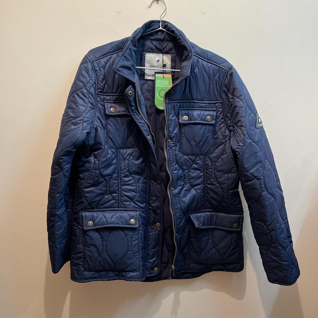 BRAND NEW Harvey Jones navy Giselle quilted coat. Depop