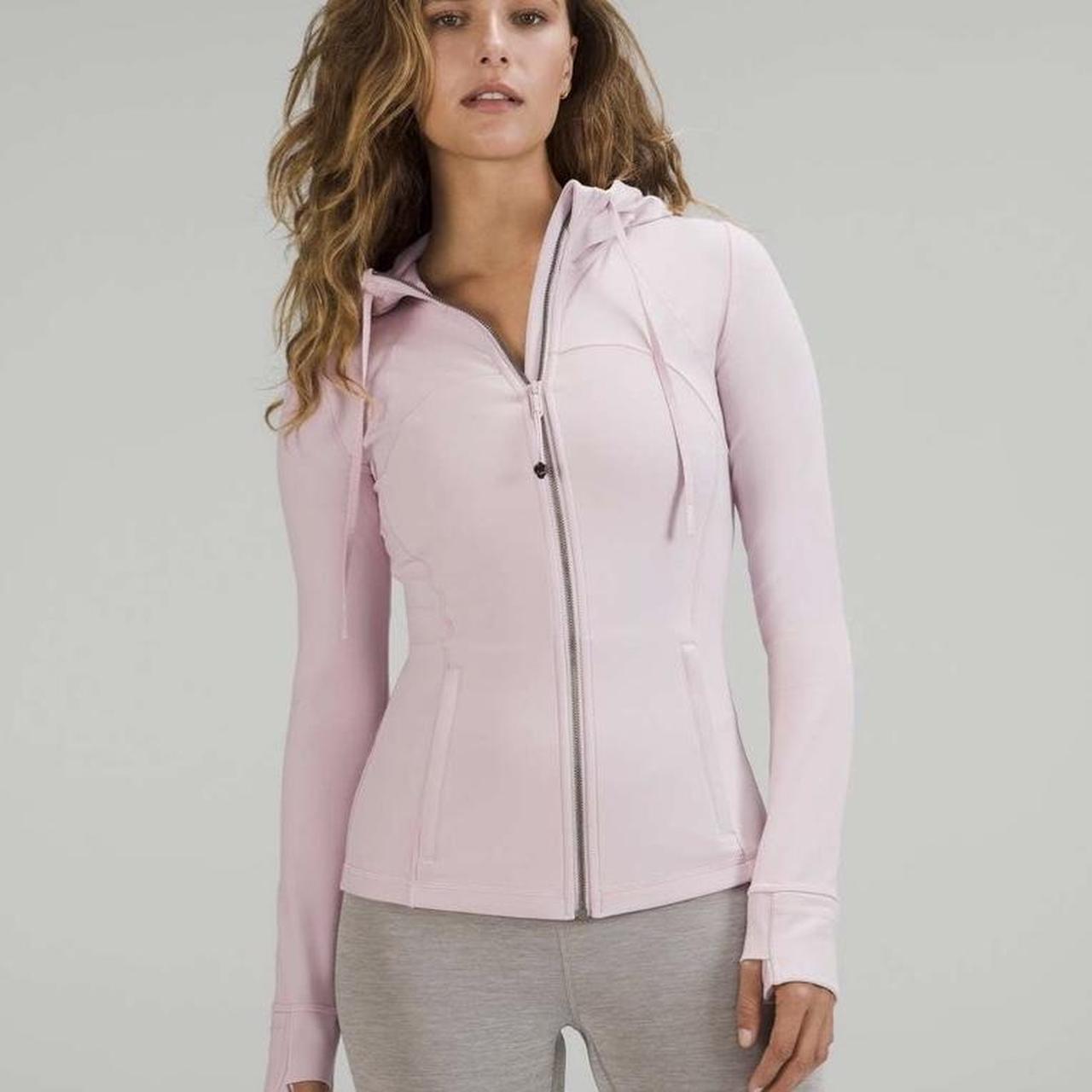 Lululemon hooded define jacket nulu fabric in pink - Depop