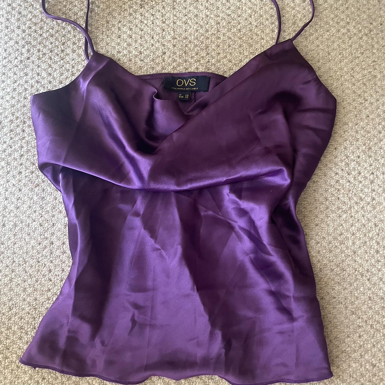 italian silk cowl neck tank top with lining on the... - Depop