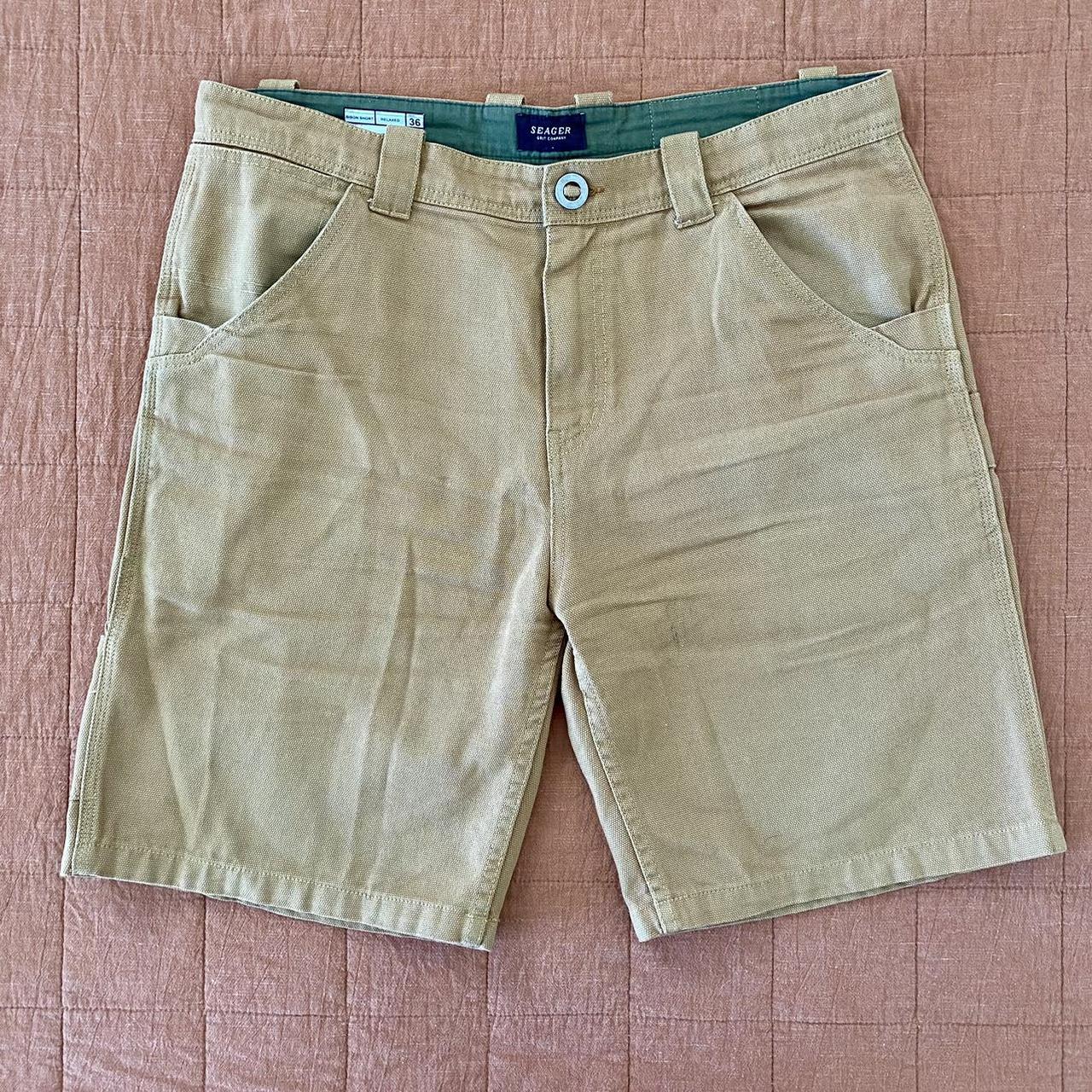 Seager Bison short, relaxed fit, mens size 36. Camel... - Depop