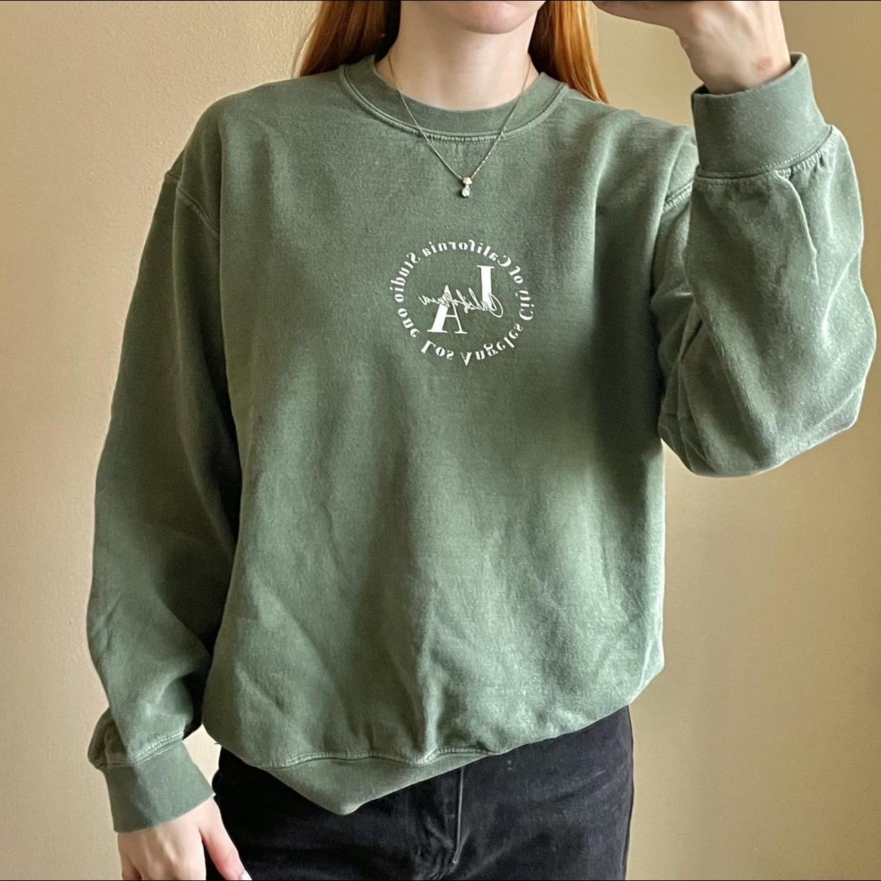 Missguided Women's Green and Khaki Sweatshirt | Depop