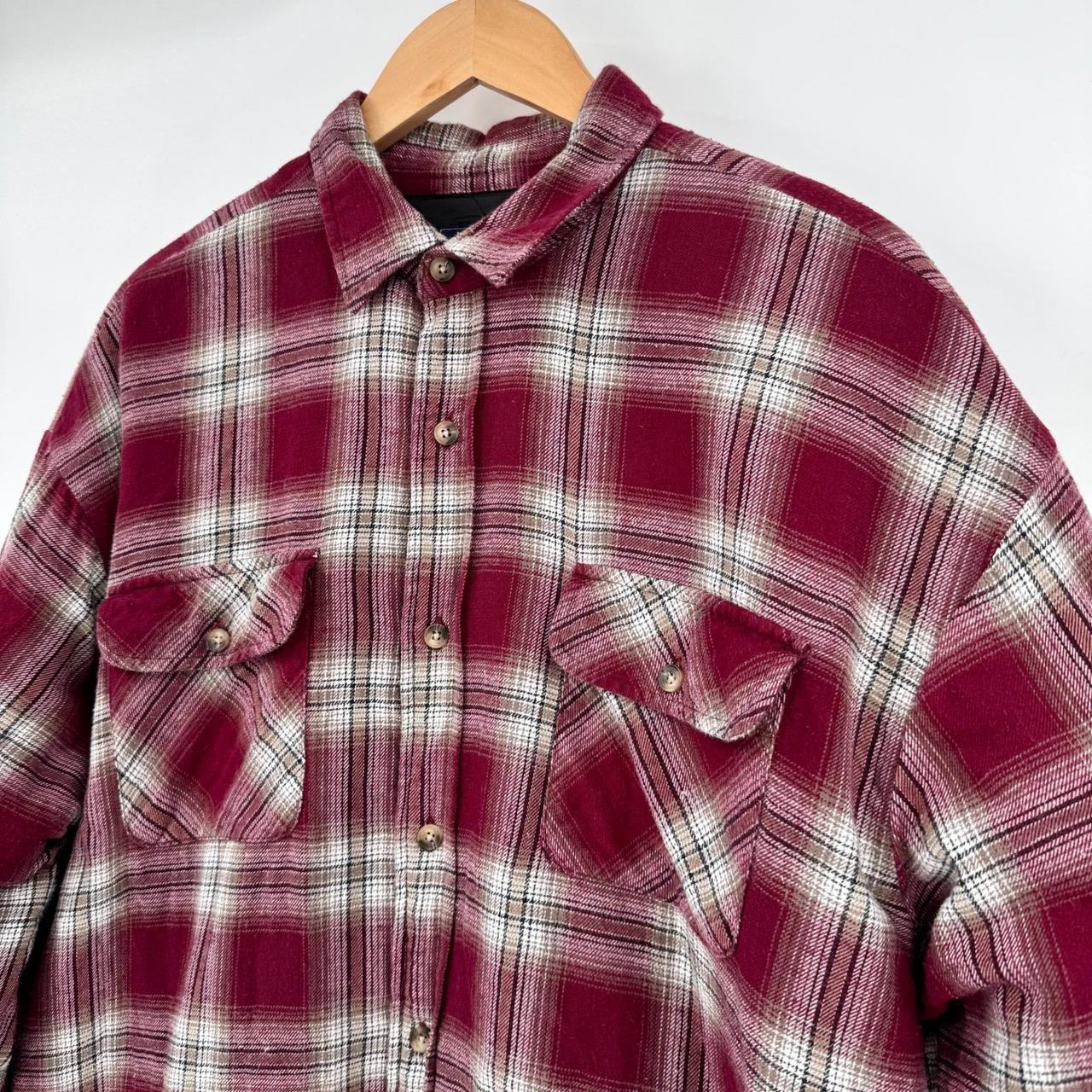 Basic Editions Men's Shacket Jacket - White/Red -… - image 2