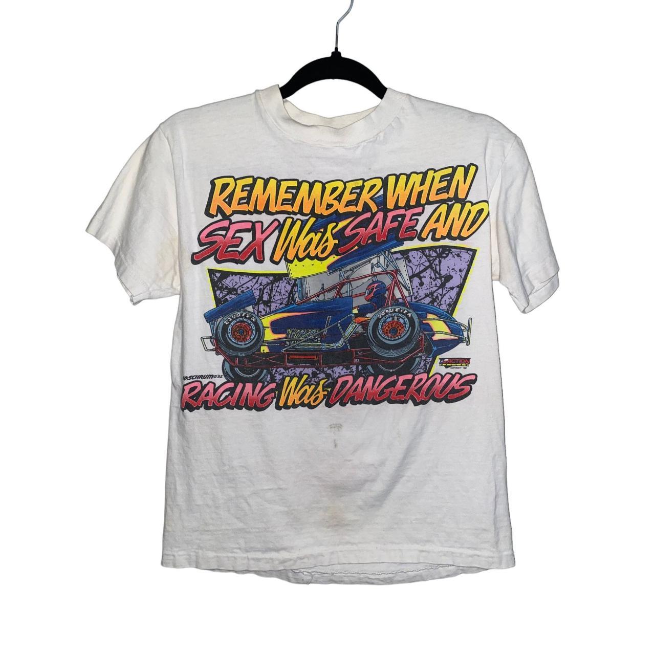 Vintage Dirt Sprint Car Shirt 1990s Sex Was Safe... - Depop