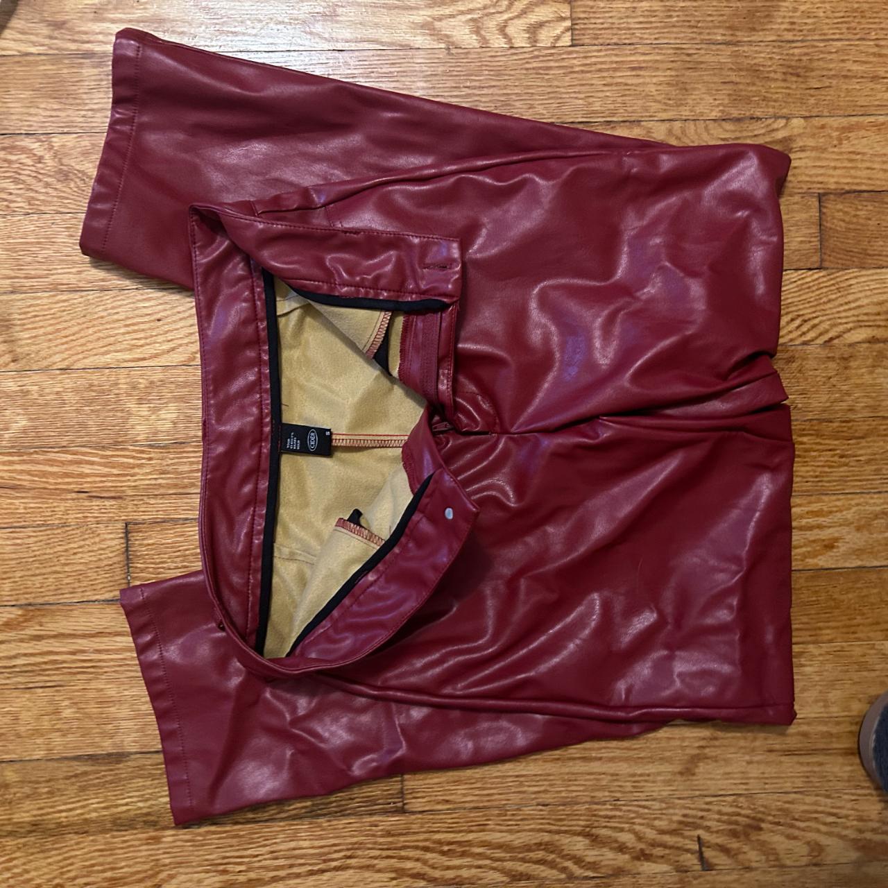 Burgundy Faux Leather Pants Cider pants made from... Depop