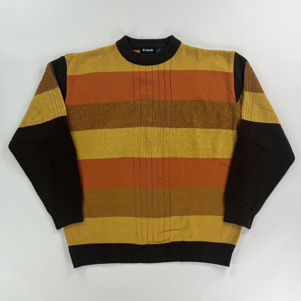 格安 Vintage 90's Koman Striped Sweater Mens Size | Depop トップス