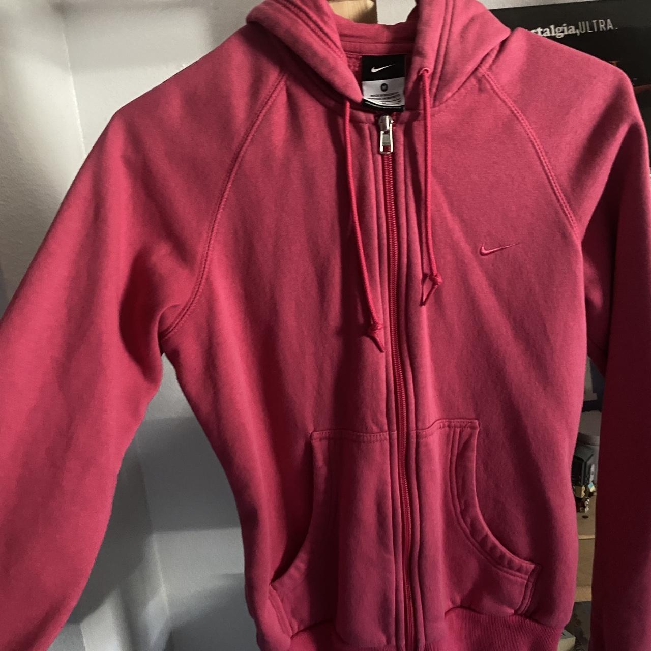 hot pink nike zip up sweatshirt hoodie jacket. Size