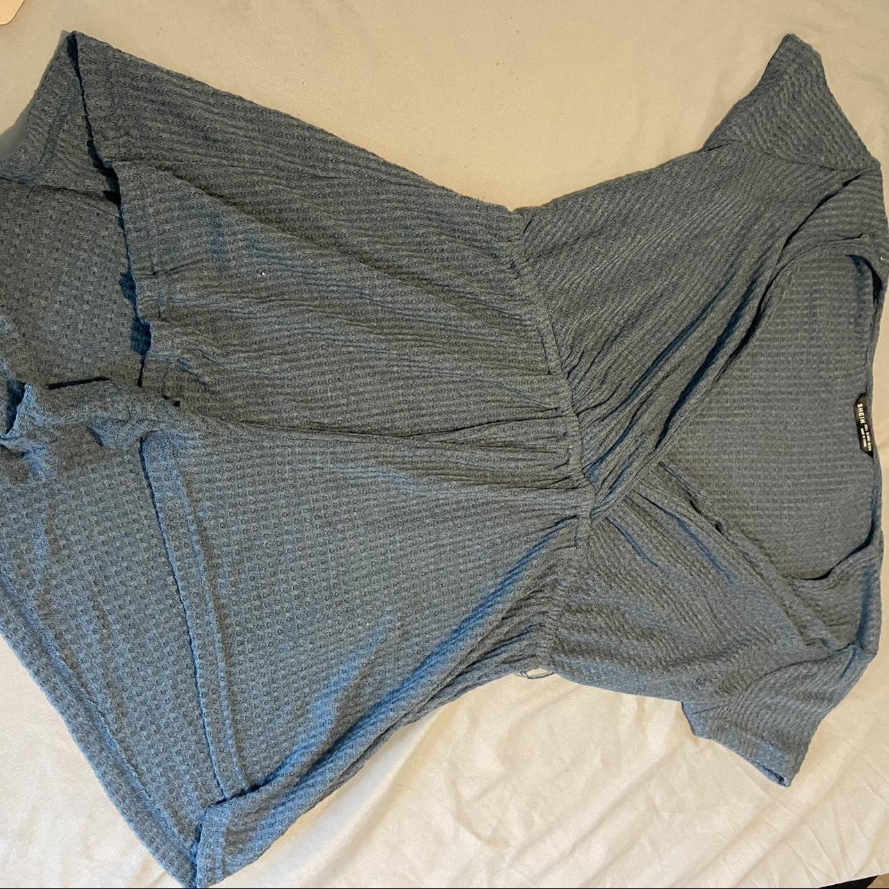 Blue shein bathing suit cover up Depop