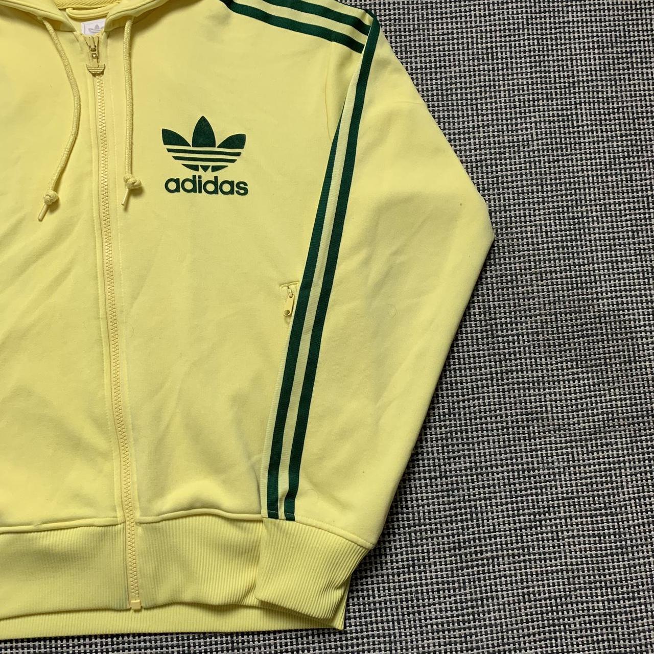 Yellow and green adidas zip up hoodie. From the | Depop
