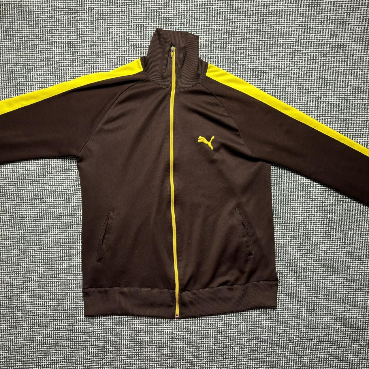 PUMA ジップアップジャケット ブラウン/イエロー - トップス新 発売