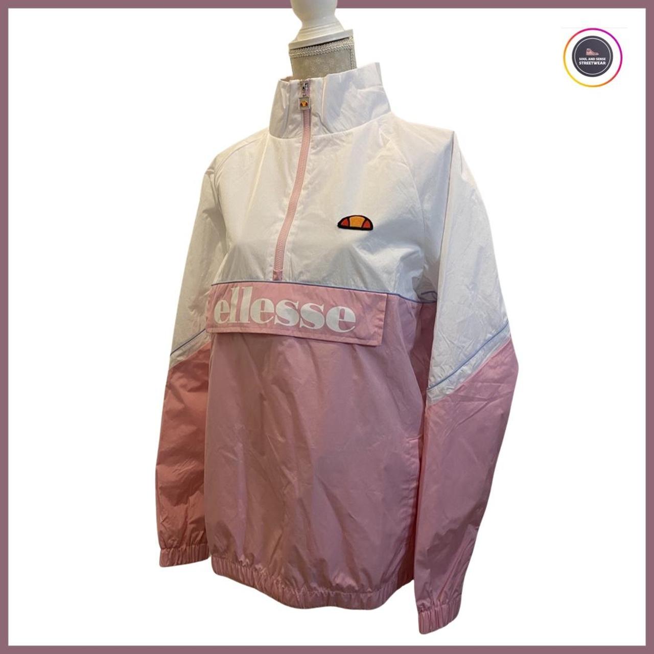 ellesse フーディージャケット Ellesse 80s Colorblock 1/4 Zip Hooded Fleece Jacket, Size