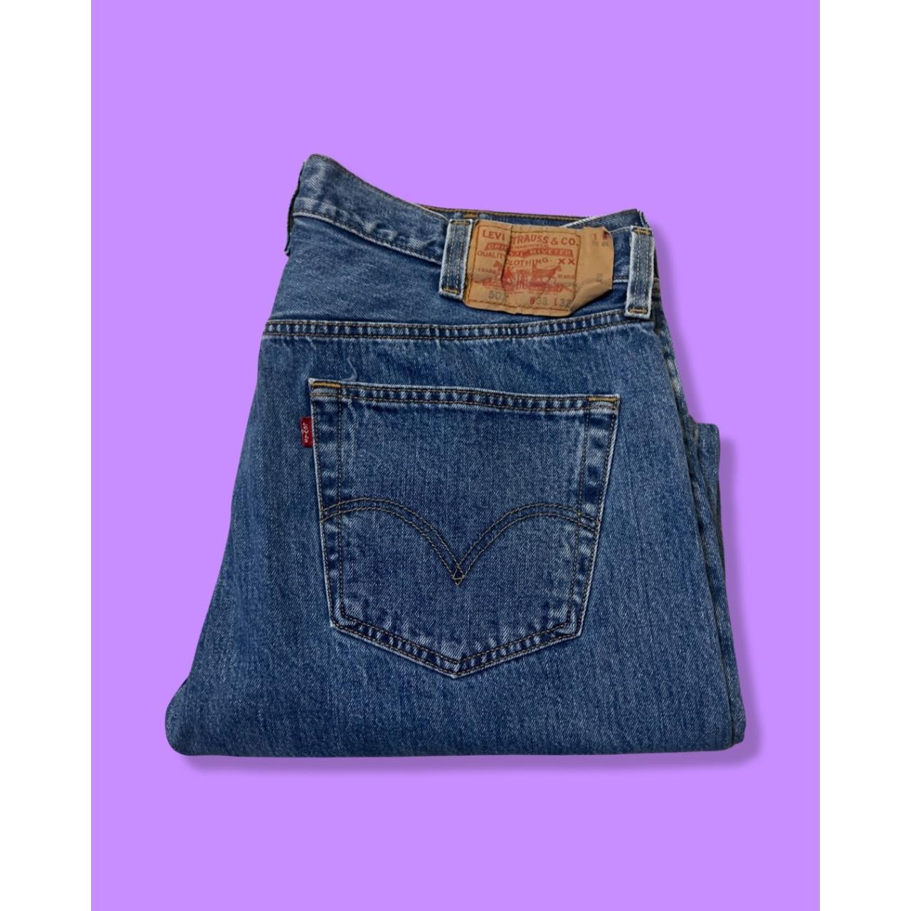 Vintage Levi's 501 Straight Leg Jeans Light Wash... - Depop