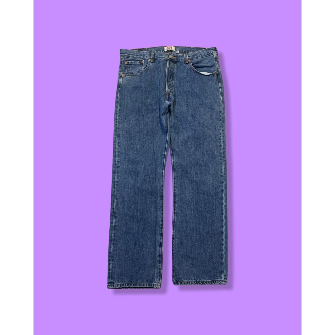 Vintage Levi's 501 Straight Leg Jeans Light Wash... - Depop