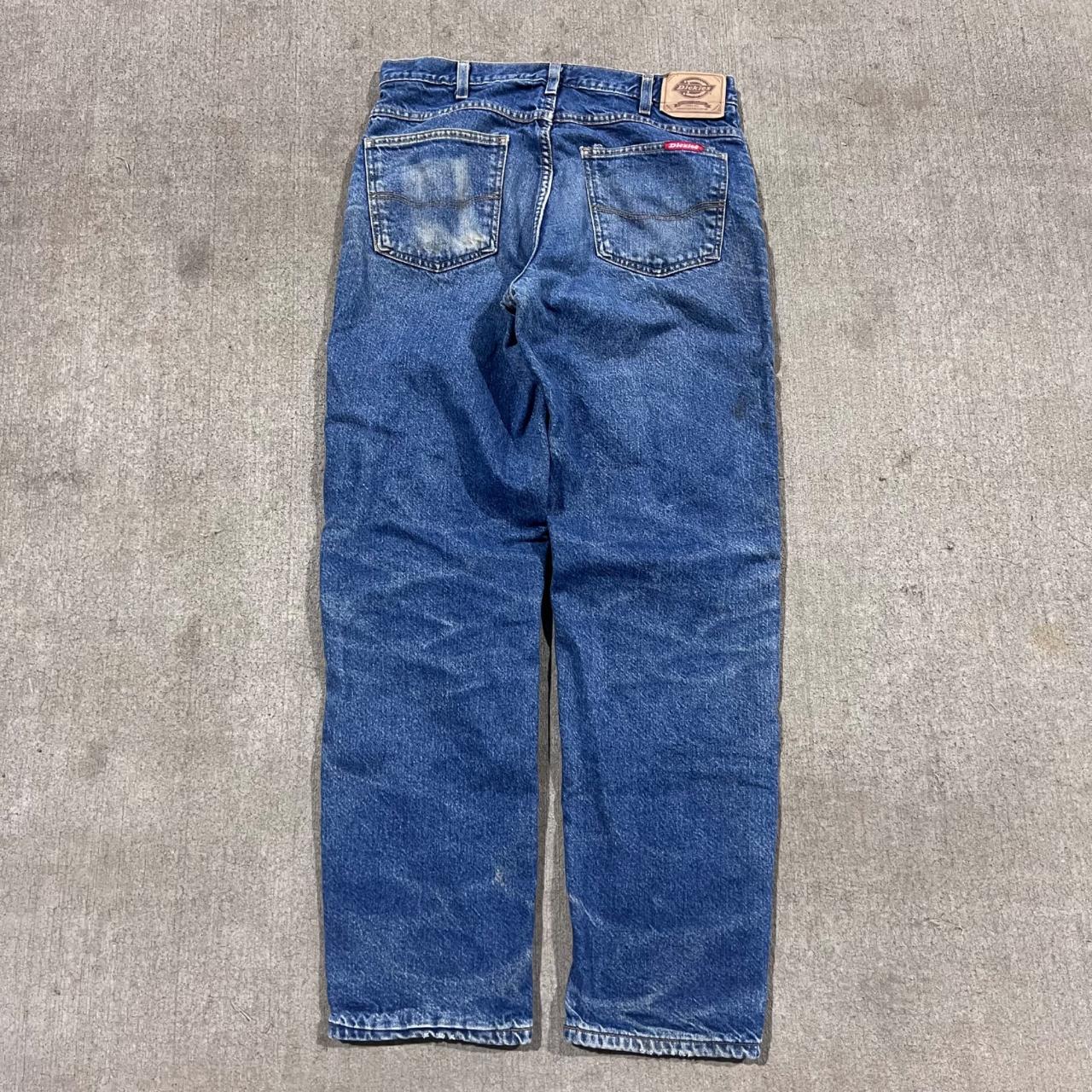 Vintage Dickies Flannel Lined Jeans Blue Y2K 2000s... - Depop