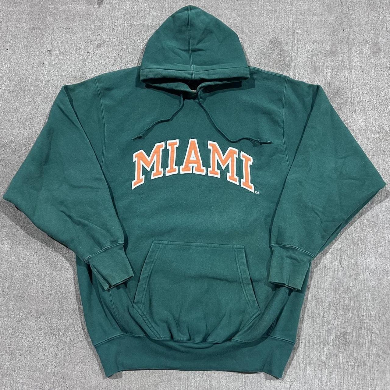 Vintage Miami Hurricanes College Arc Logo Hoodie... - Depop