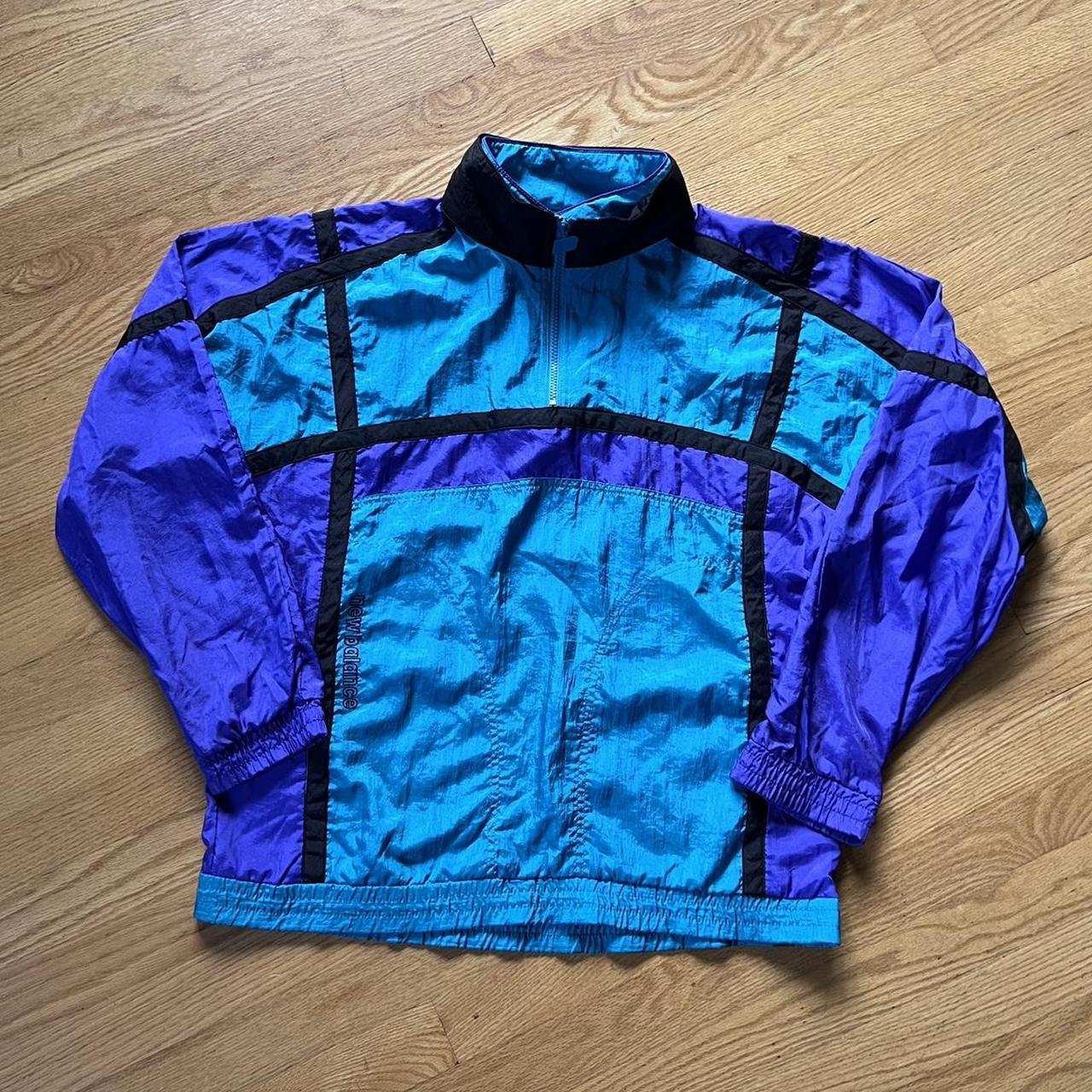 Vintage New Balance Windbreaker Teal Purple Depop