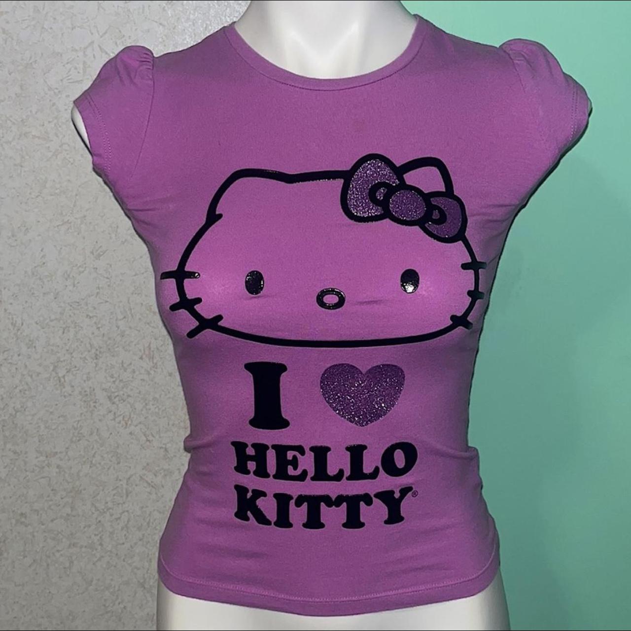 Hello Kitty Women's Purple T-shirt | Depop