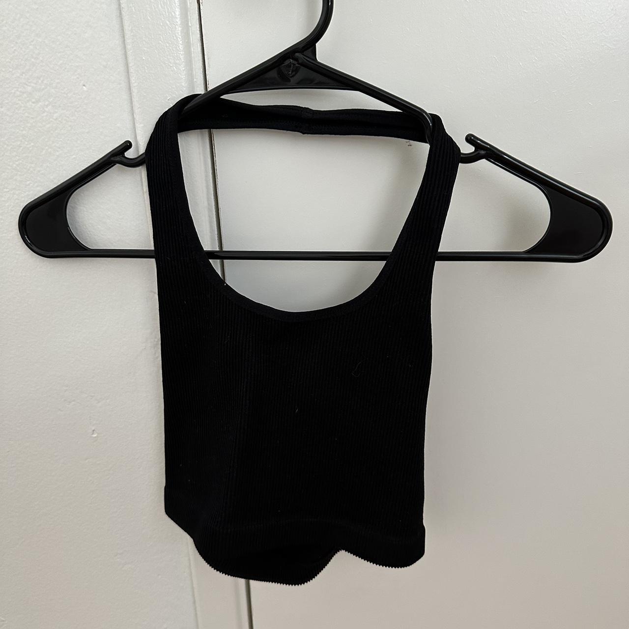 Cotton on black seamless cropped halter top size - Depop