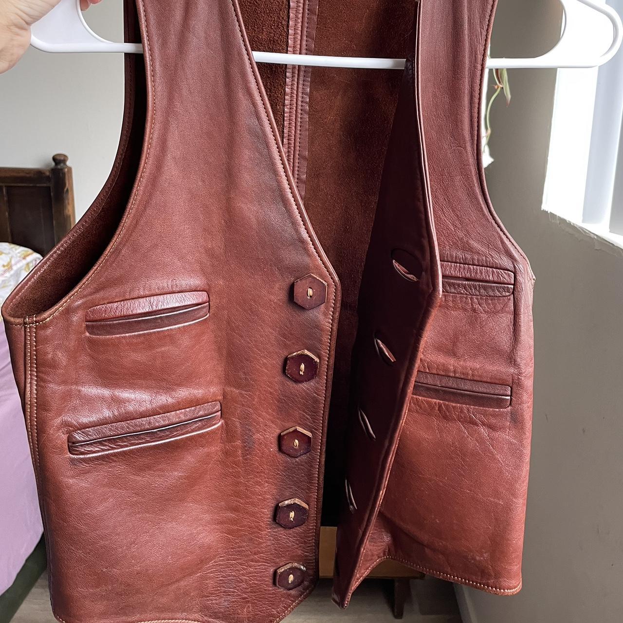 American on sale leather vest