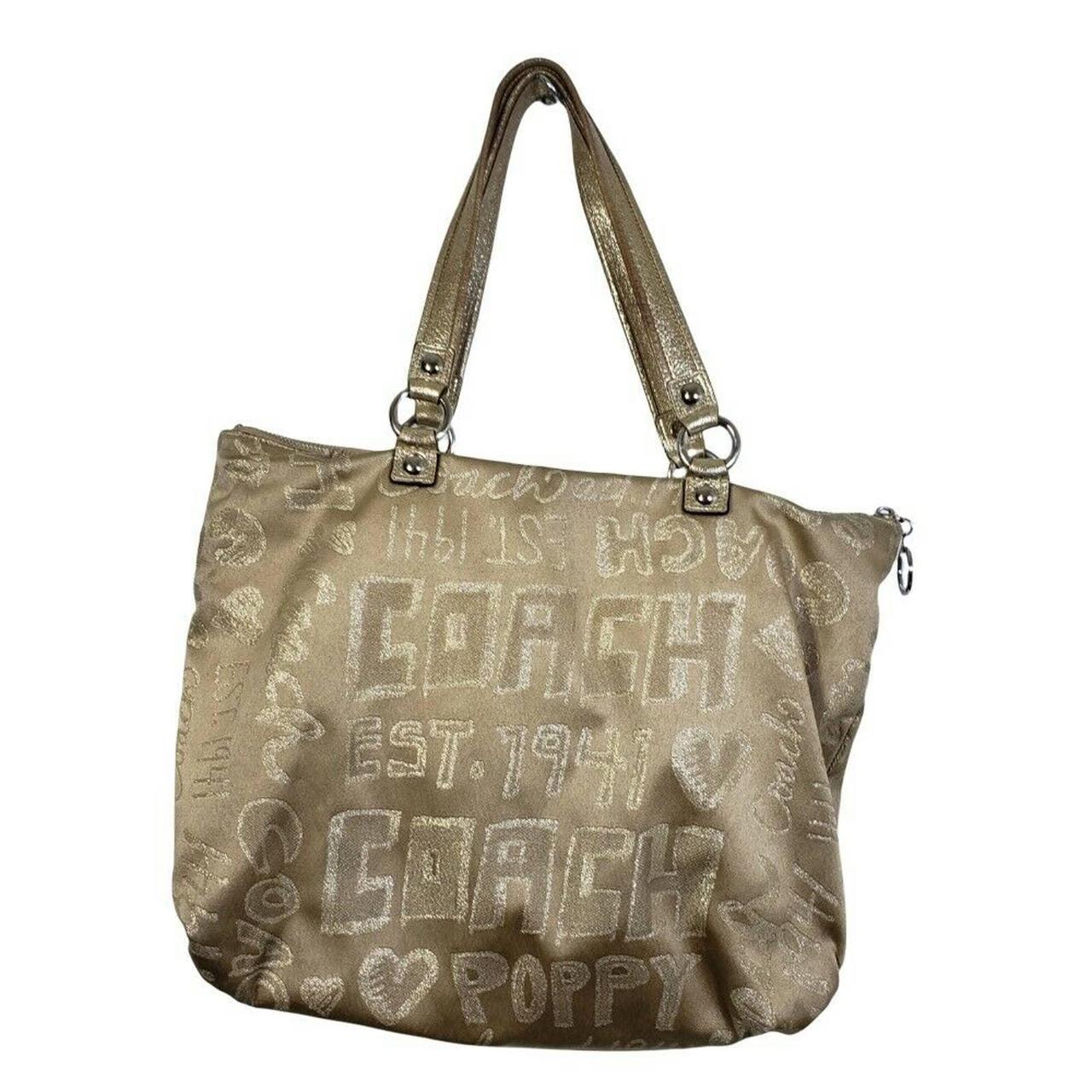 COACH 15301 GOLD POPPY STORYPATCH outlet GLAM TOTE