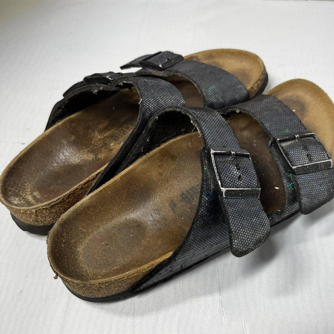 Birkenstock arizona washed on sale metallic antique black