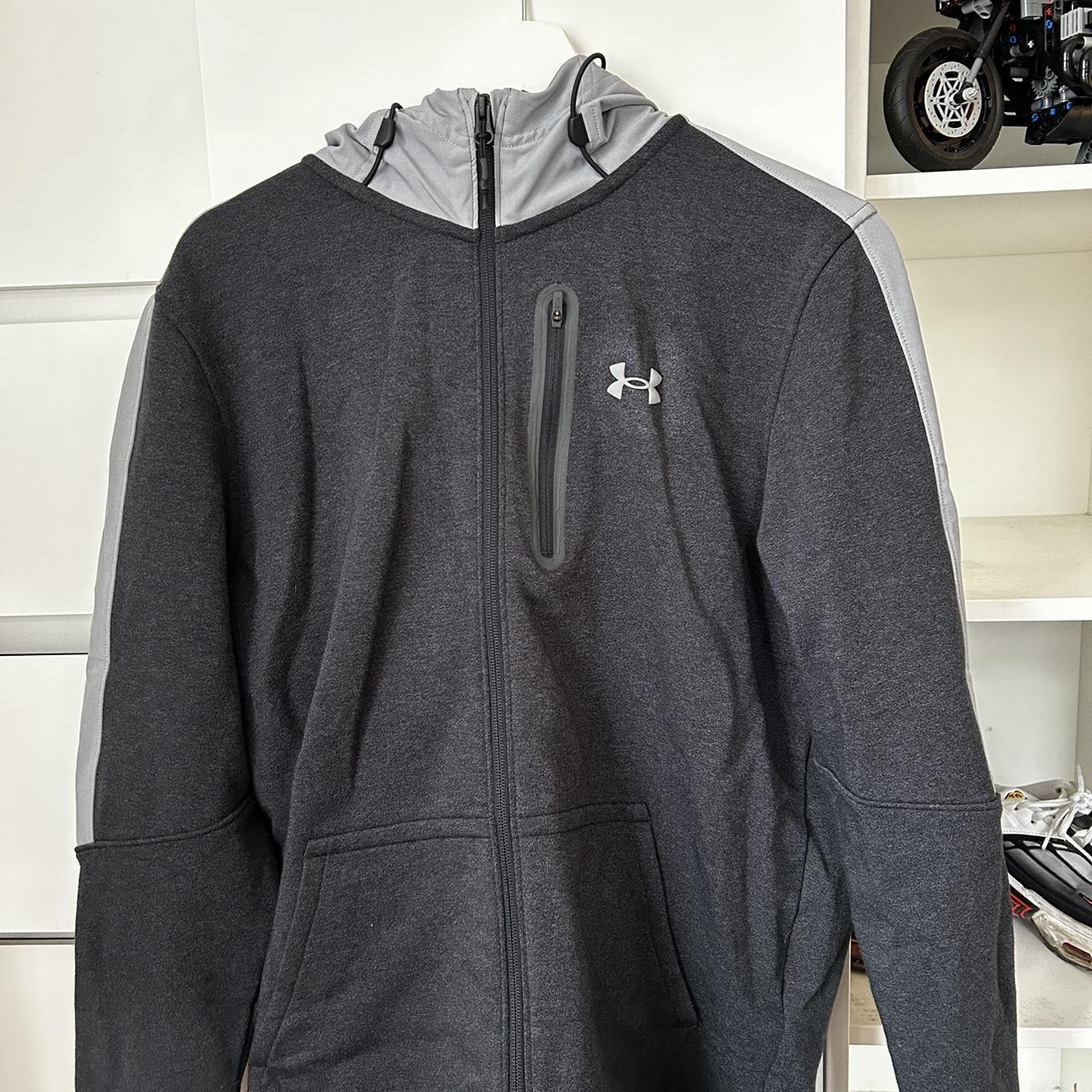 Black & Grey Under Armour zip up jacket UnderArmour Depop