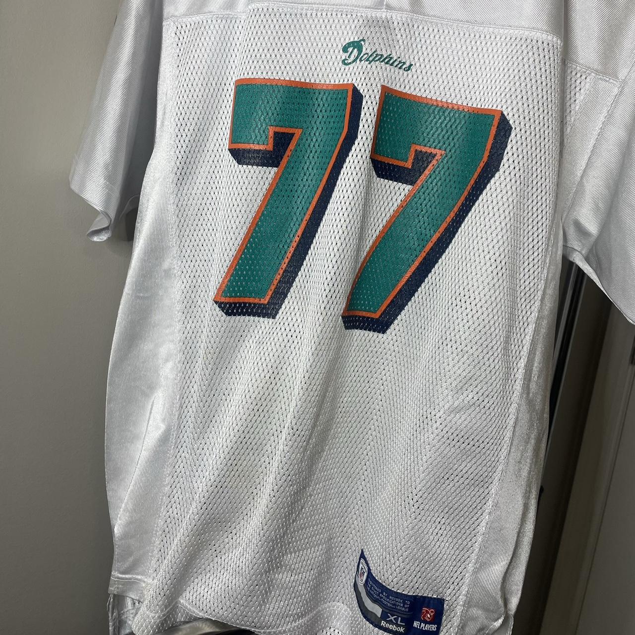 VTG WOMEN'S MIAMI DOLPHINS JERSEY White, green and - Depop