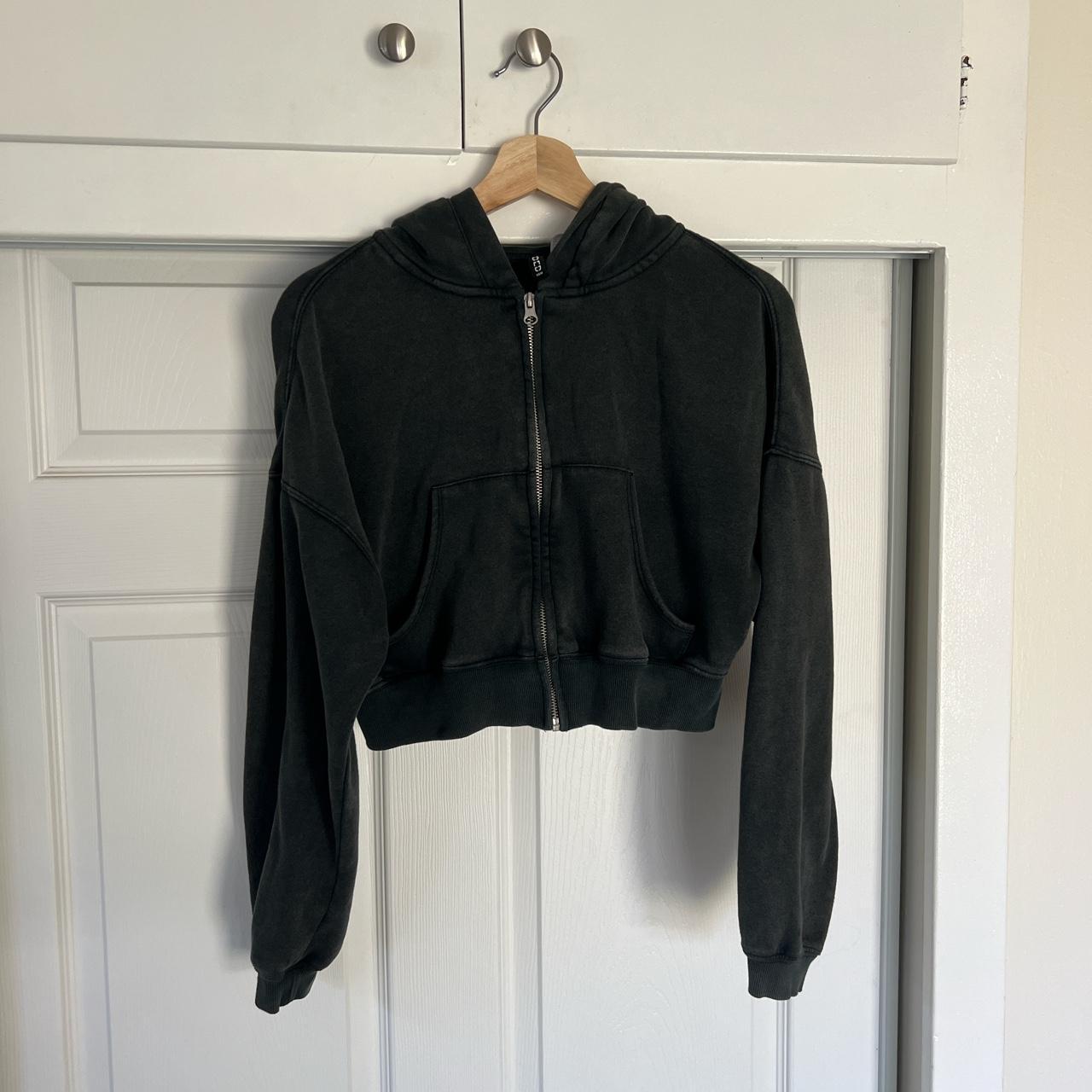 cropped zip up hoodie h&m